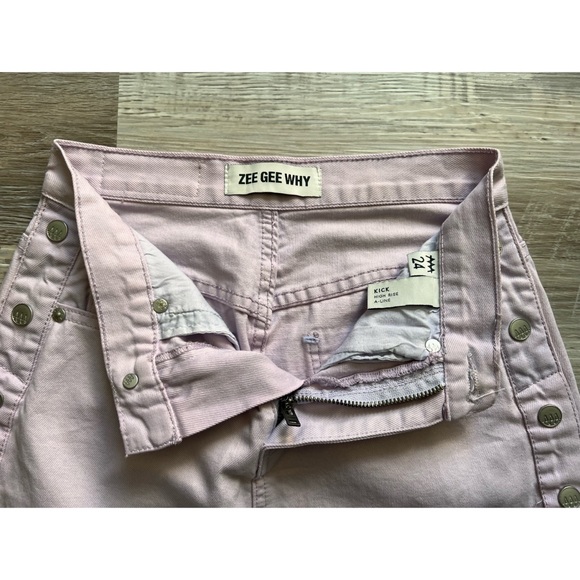 Dolls Kill x Zee Gee Why . Lilac denim micro mini skirt - Picture 10 of 15